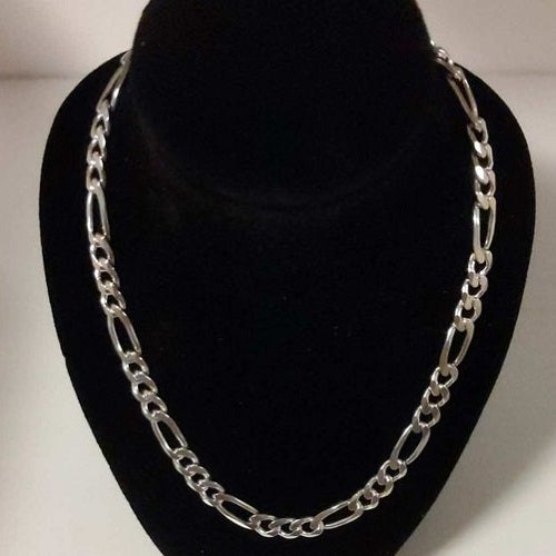 925 Sterling Silver 22" Figaro Chain 29.1g